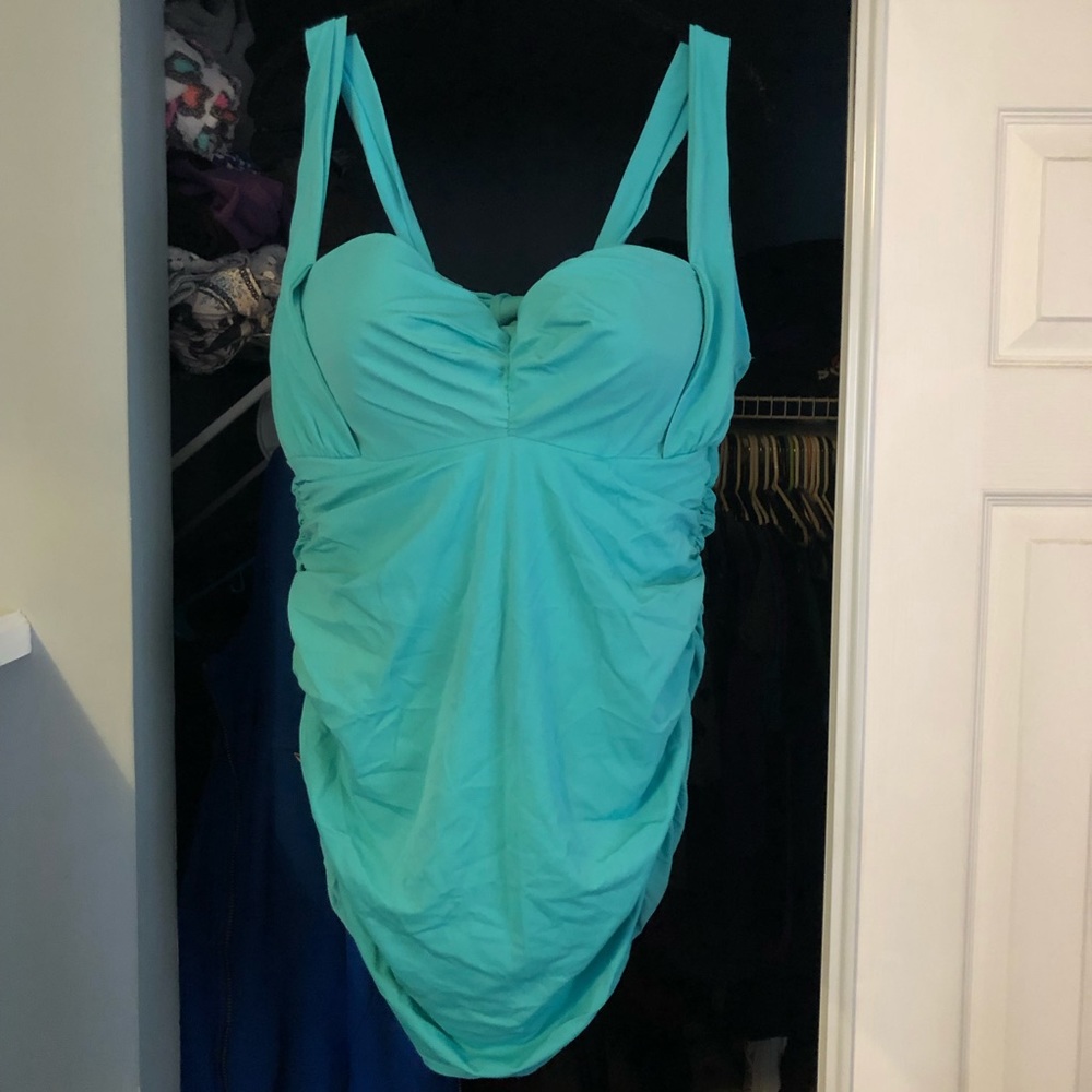 Lane Bryant blue swim suit one piece size 24